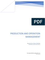 Production and Operation Management: Mentored By: Elzeber Murallos