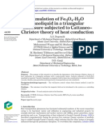 Simulation of Fe3O4-H2O Nanoliquid in A Triangular Enclosure Subjected To Cattaneo - Christov Theory of Heat Conduction