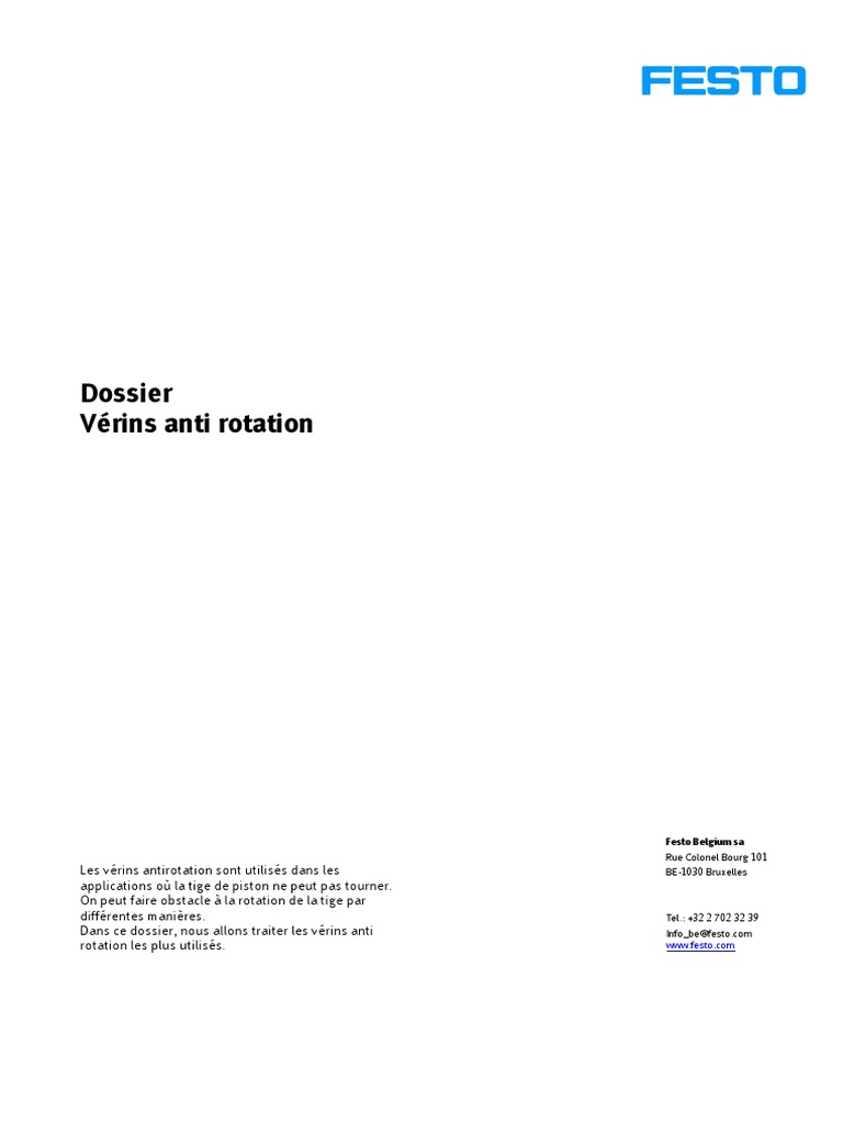 Vérins Anti-Rotation : Guide Complet | PDF | Piston | Machine