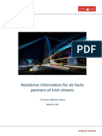 Residence Information For de Facto Partners of Irish Citizens