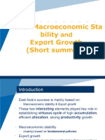 Macroeconomic Stability, Export Growth, and the East Asian Economic Miracle