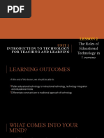 LESSON 2 Roles of Educational Technology in Learning