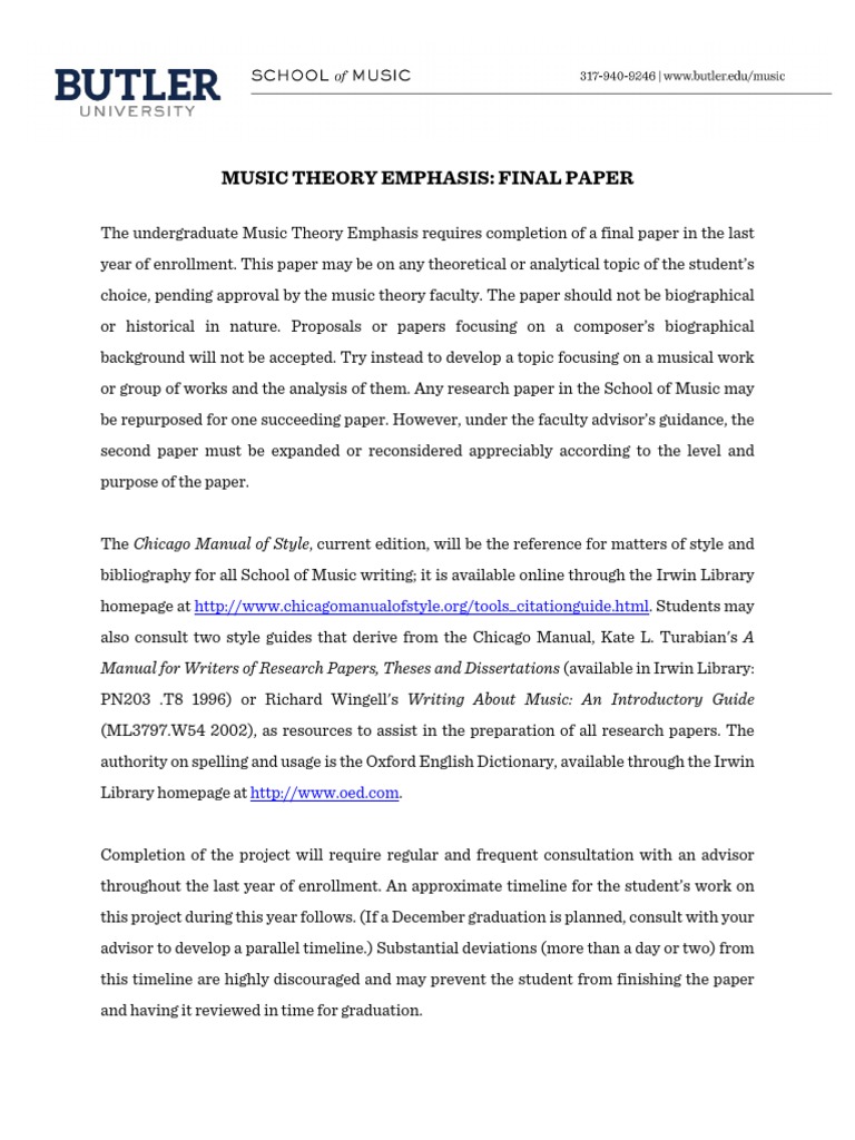 Music Theory Emphasis: Final Paper | PDF | Thesis | Science