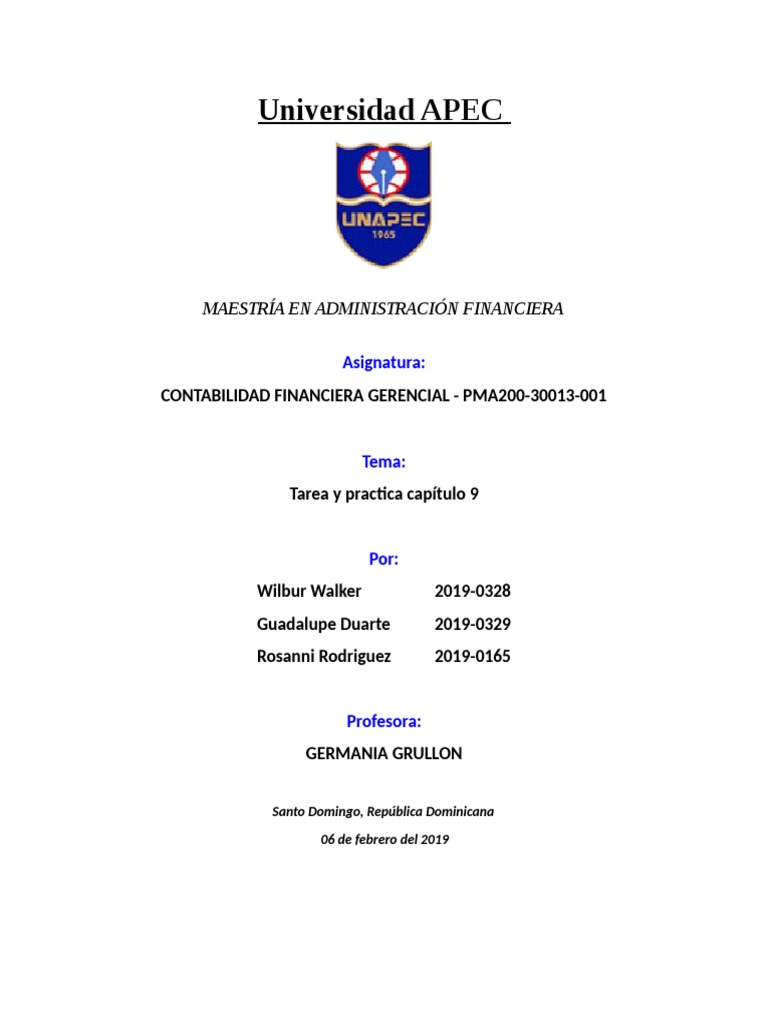 Tarea Capitulo 9 | PDF | Empresas | Economía Financiera