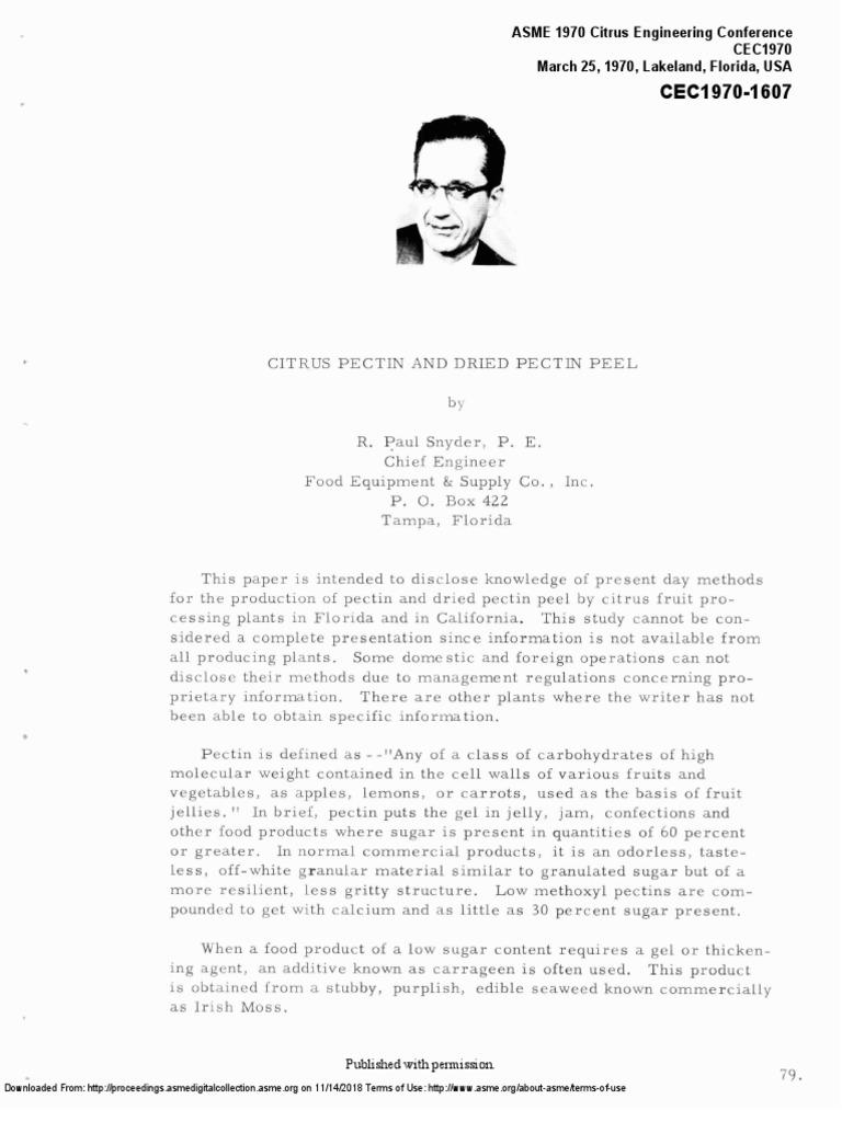 Citrus Pectin Production Process | PDF | Foods | Nature