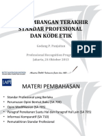 Perkembangan Terakhir Standar Profesional Dan Kode Etik