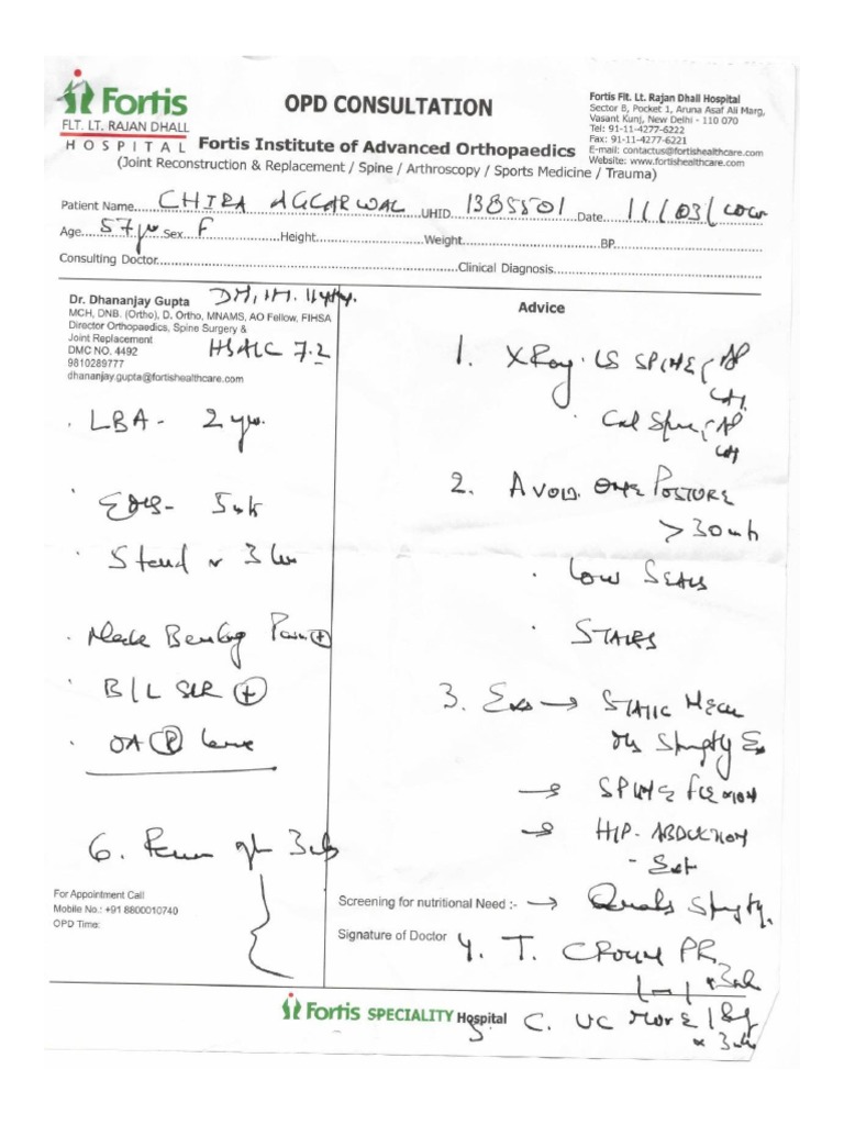 Doctor's Prescription For X Ray | PDF
