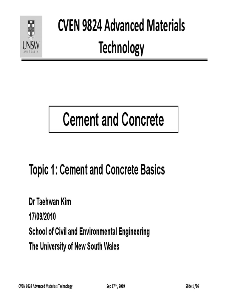 Concrete Basics in Advanced Materials | PDF | Concrete | Cement