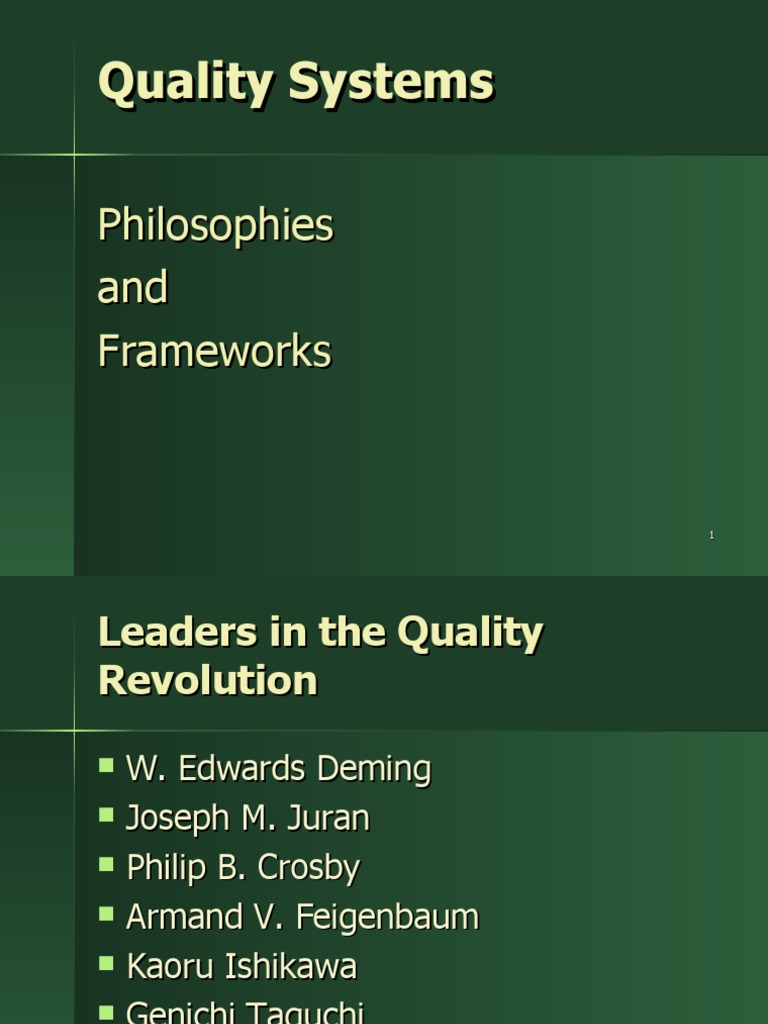 Quality Systems Quality Systems PDF Quality Management System