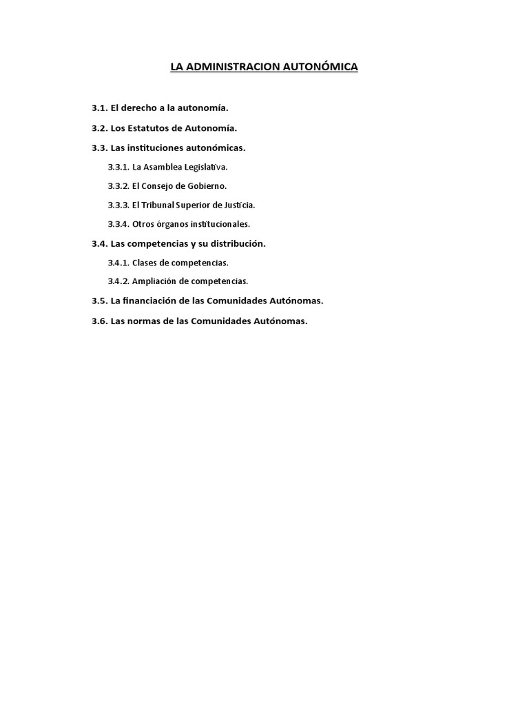 Tema 3 La Administración Autonómica PDF Gobierno de españa Política