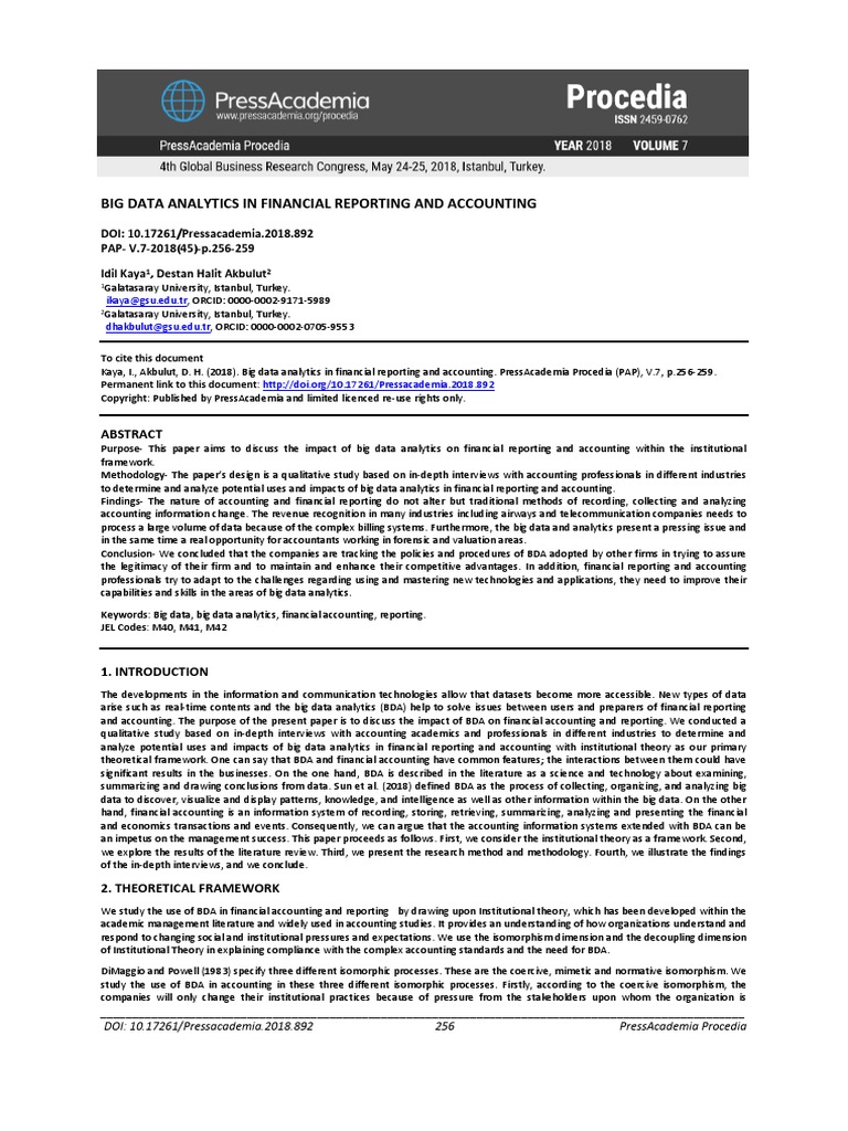 Big Data Analytics in Financial Reporting and Accounting | PDF | Big ...