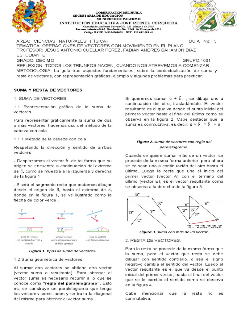 Suma y Resta de Vectores en Física | PDF | Vector Euclidiano | Sistema ...