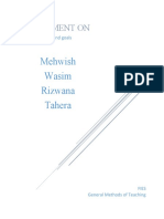 Mehwish Wasim Rizwana Tahera: Assignment On