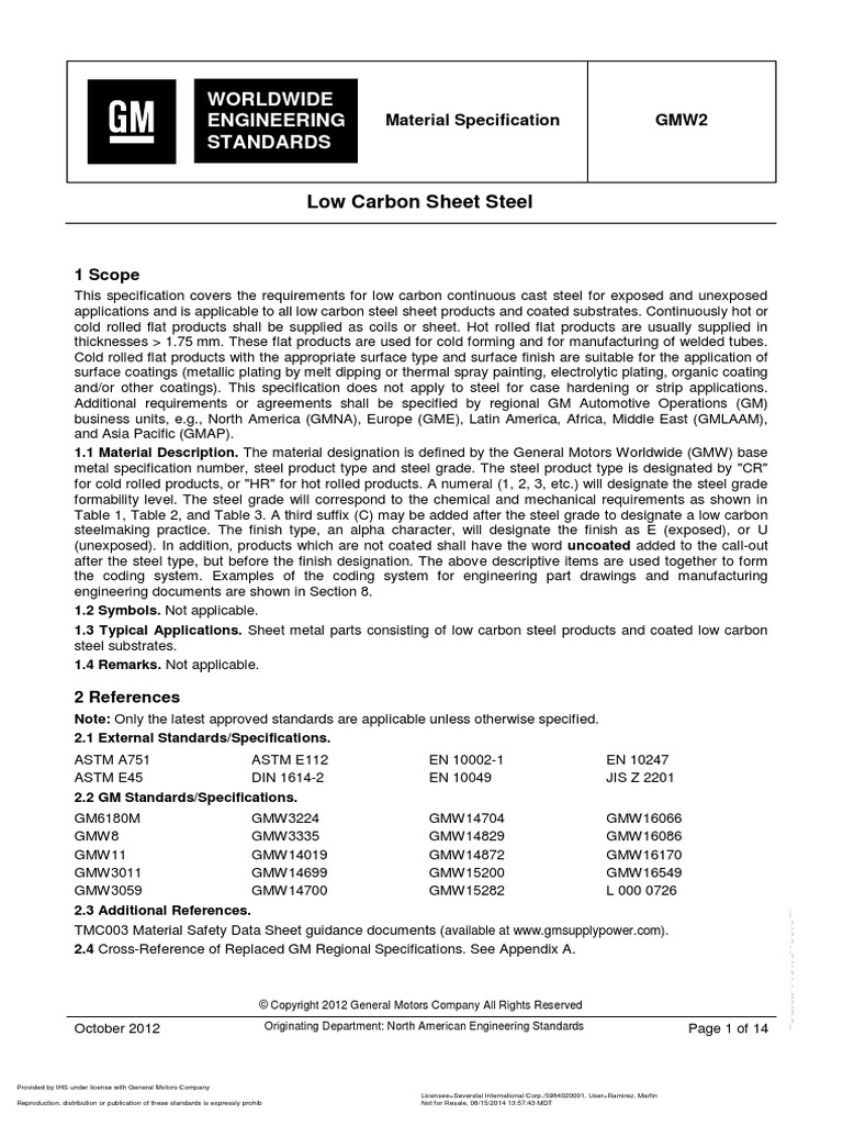 Worldwide Engineering Standards: Low Carbon Sheet Steel | PDF ...