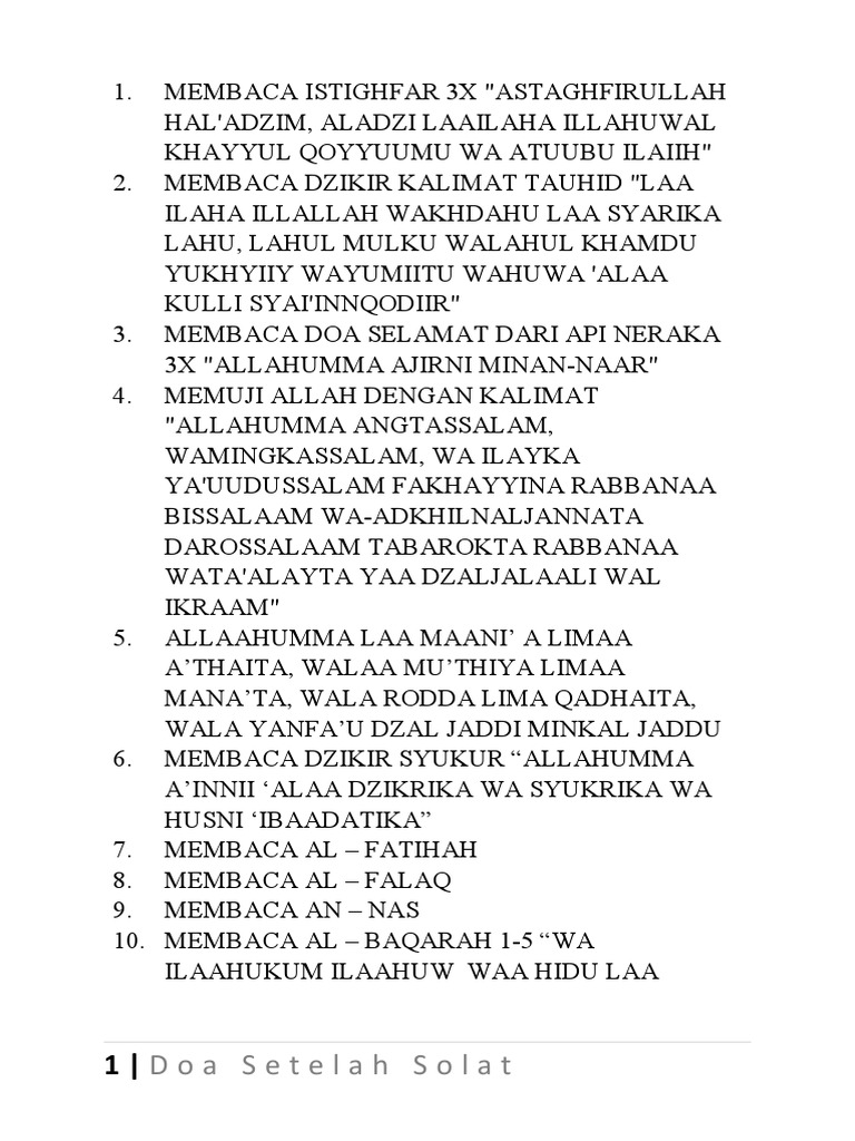 Doa Beres Solat | PDF | Myanmar
