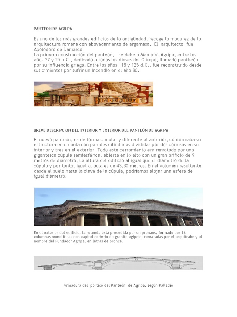 Análisis arquitectónico del Panteón de Agripa | PDF | Diseño ...
