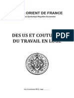 Grand Orient de France Des Us Et Coutume