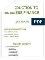 Introduction To Business Finance: Term Report