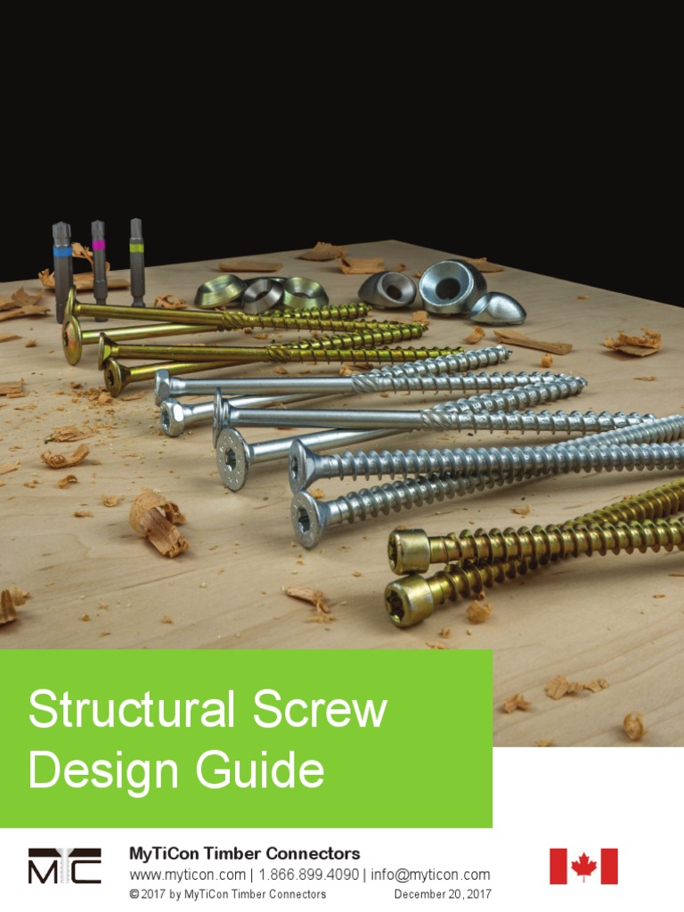 Structural Screw Design Guide Myticon Timber Connectors PDF Screw