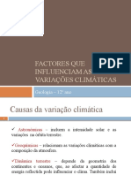 Factores que influenciam as variações climáticas