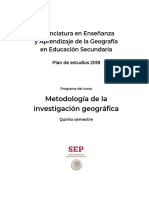 Licenciatura en Geografía: Metodología de Investigación