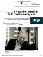 Federico Pacanins, Guardián de La Música Caraqueña