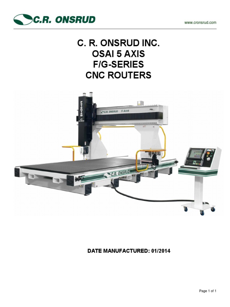 OSAI CNC Router Operation Manual | PDF | Manufactured Goods | Nature