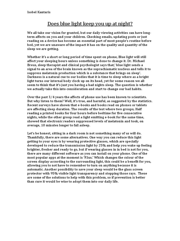 Does Blue Light Keep You Up at Night PDF Sleep Glasses