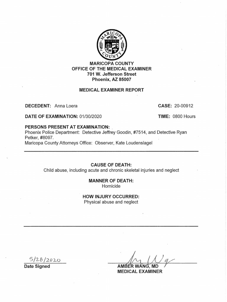 Medical Examiner Report in Loera Murder Case | PDF