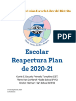 Croton-Harmon UFSD Plan de Reapertura Escolar 2020-21 Actualizado - 22 de Agosto