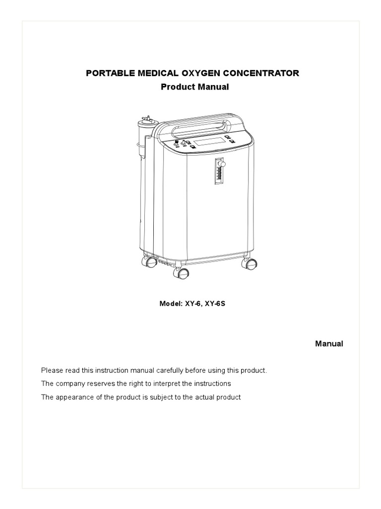 XY-6 Portable Oxygen Concentrator Manual | PDF | Atmosphere Of Earth ...
