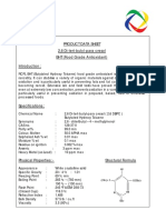 Product Data Sheet 2,6 Di-Tert-Butyl-Para Cresol BHT (Food Grade Antioxidant)