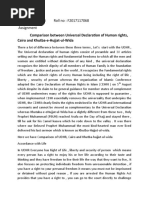 Name: Alishba Ali Roll No: F2017117068 Assignment Comparison Between Universal Declaration of Human Rights