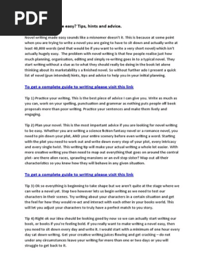 Can Novel Writing Be Made Easier
