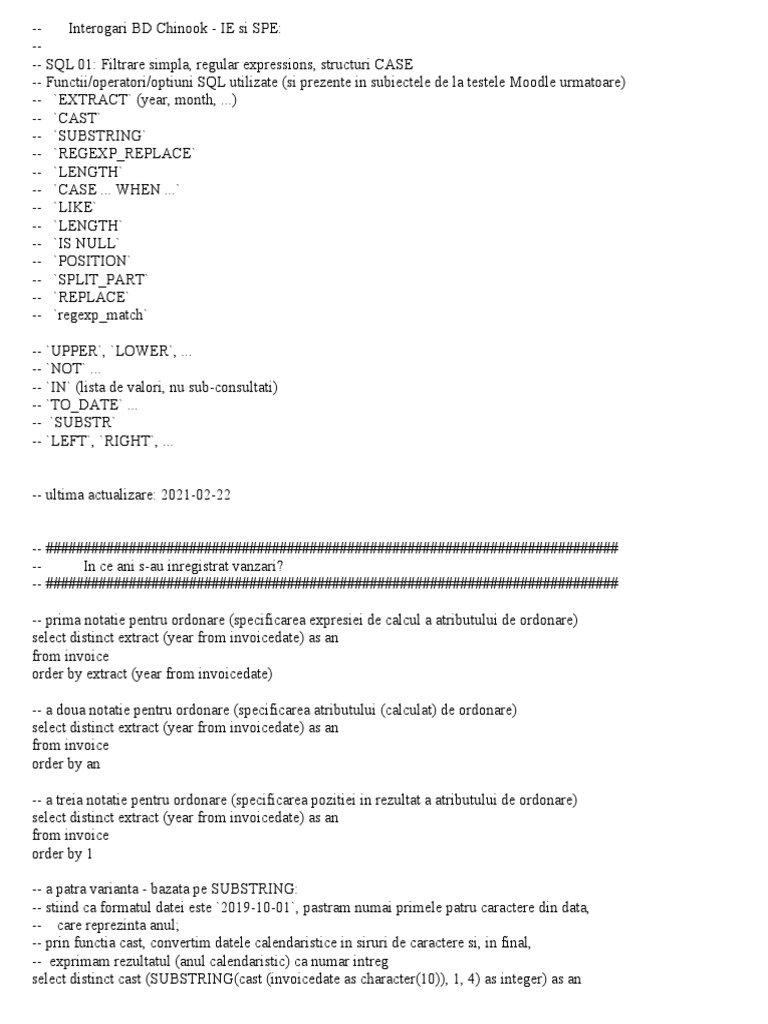 SQL Queries for Chinook Database Analysis | PDF | Teaching Mathematics