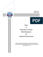 Policy On Information Assurance Risk Management For National Security Systems