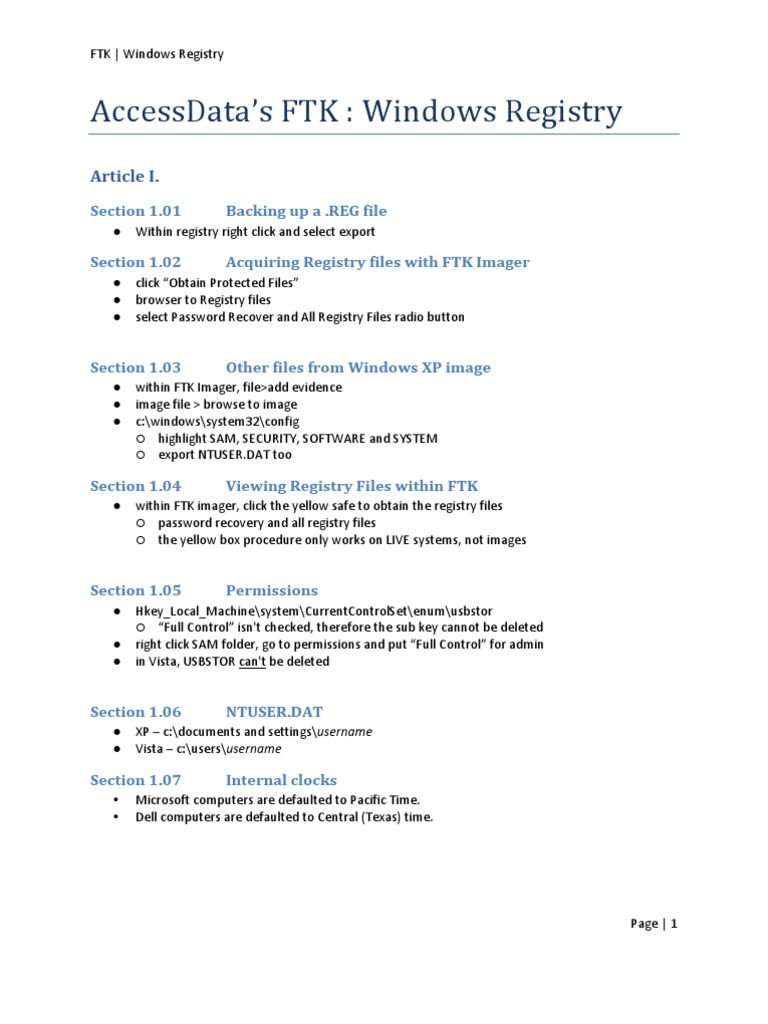 Ftk Registry Viewer – Windows Registry Extraction with FTK Imager – NVGFKM