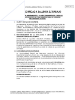 Plan de seguridad y salud en el trabajo para limpieza y mantenimiento de centro de salud en Pisacoma