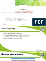 Distance Measurement: Lecturer: K.M.Shinwaray