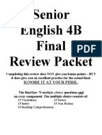 Senior English 4B Final Review Packet: Ignore It at Your Peril