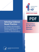 Selecting Evidence-Based Practices: Interventions For Disruptive Behavior Disorders