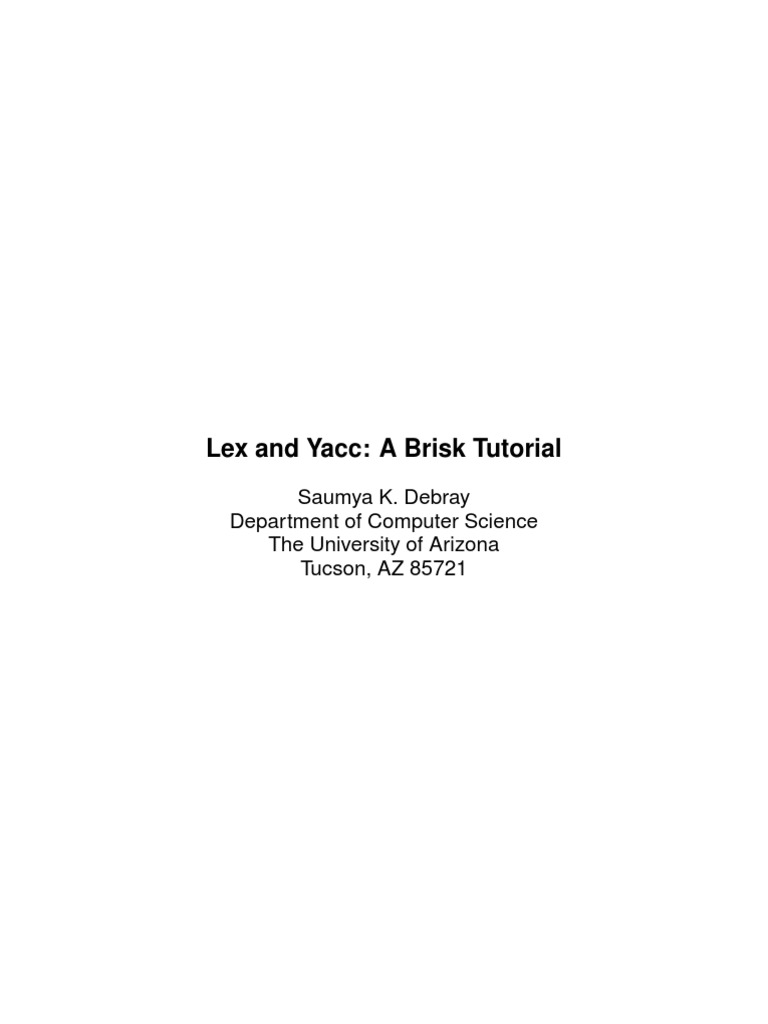 Lex and Yacc Tutorial Overview | PDF | Parsing | Syntax (Logic)