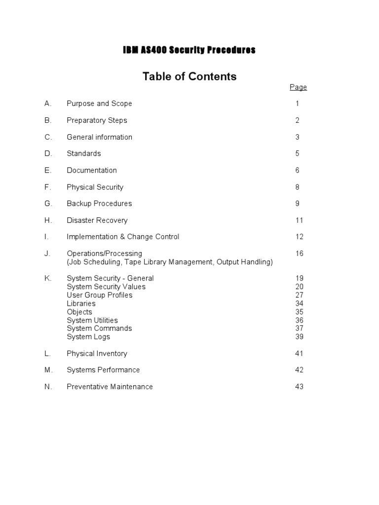 IBM AS400 Security Procedures | PDF | Backup | Audit