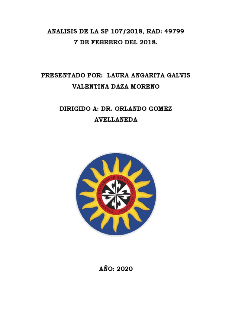 Análisis de la SP 107/2018 sobre Acoso Sexual | PDF | Acoso sexual ...