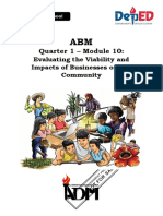 Quarter 1 - Module 10:: Evaluating The Viability and Impacts of Businesses On The Community