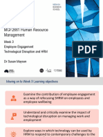 MGF2661 Human Resource Management: Week 3 Employee Engagement Technological Disruption and HRM DR Susan Mayson