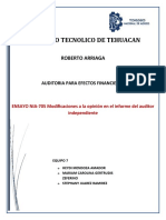 Modificaciones a la opinión en auditoría