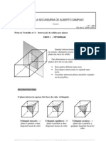 Matemática - Geometria - Ficha de Trabalho Nº 2 Intersecção de Sólidos Por Planos
