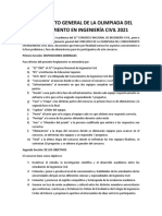 Reglamento General de La Olimpiada Del Conocimiento en Ingeniería Civil 2021