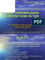 Some Terminologies & Definitions in TQM